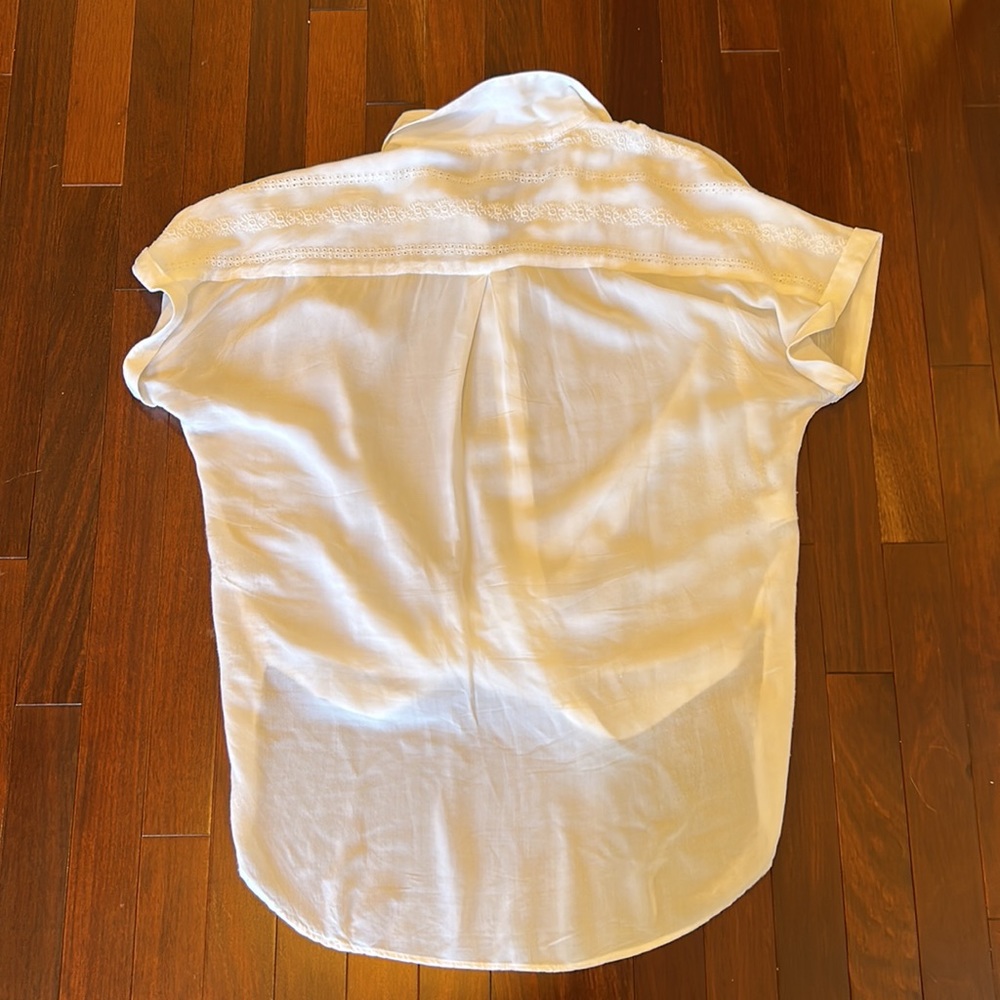 Bcbgeneration White Short Sleeved Buttoned Blouse - image 3